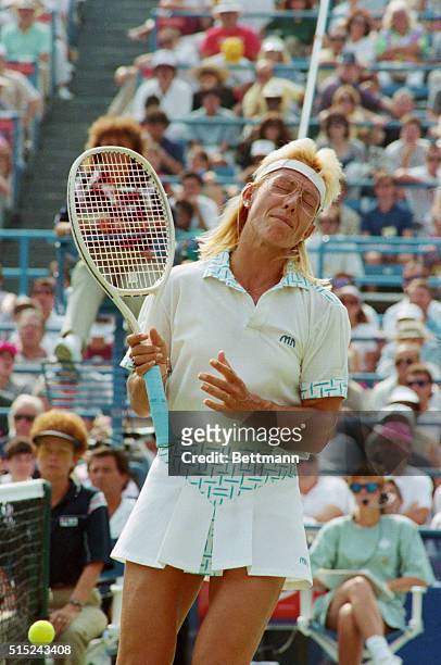 New York: Martina Navratilova was so close, but after winning her first set in her U.S. Open with Steffi Graf, fell short losing 6-3, 5-7, 1-6.