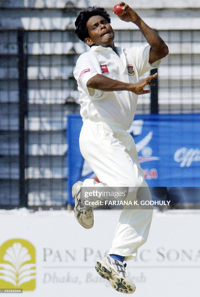 Mohammad Rafiq Bangladeshi cricketer Mohammad Rafiq delivers a ball during the third ...