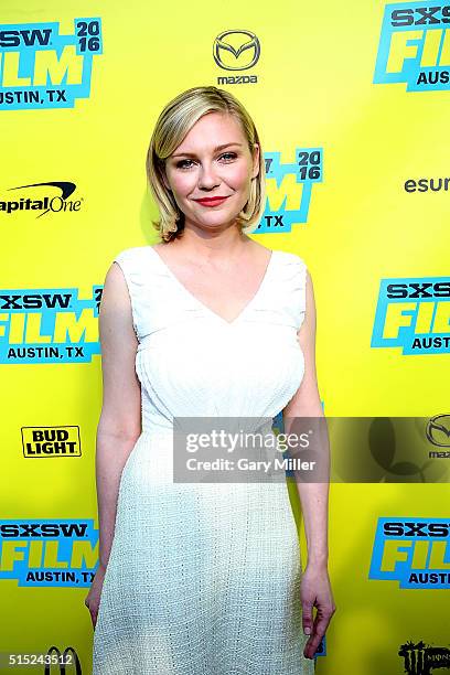 Kirsten Dunst attends the premiere of her film "Midnight Special" at the Paramount Theater during the South by Southwest Film Festival on March 12,...