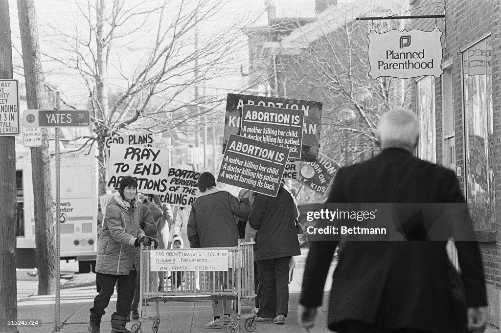 Anti Abortion Demonstrators Protesting