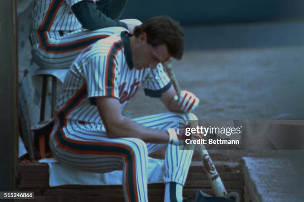 New York: New York Mets' first baseman Dave Magadan, who is battling for the National League batting championship, is the picture of dejection as he...