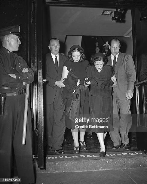 New York: Babe Ruth's widow, Claire , leaves Universal Funeral Chapel, 52nd St. And Lexington Ave., to which Ruth's body was removed after lying in...