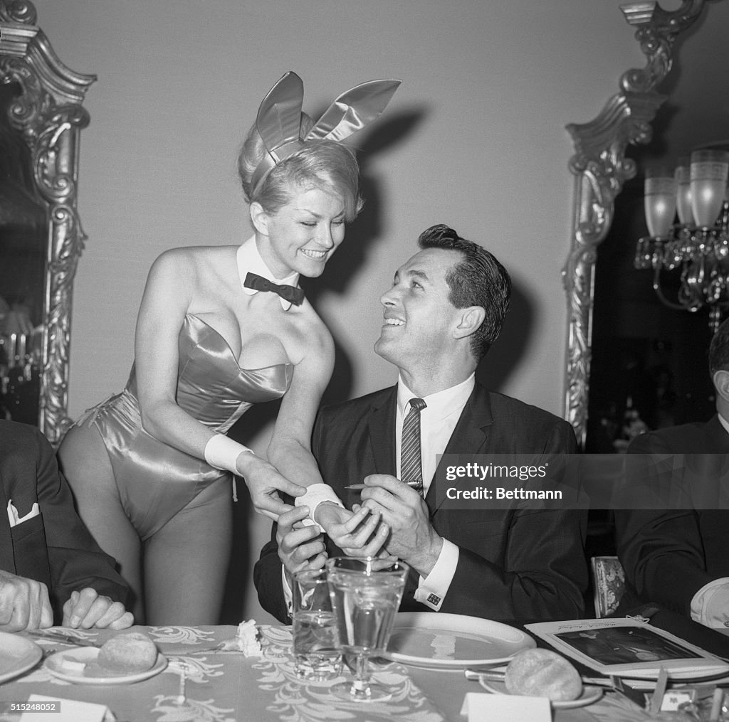 Martha Anderson Receiving Autograph from Rock Hudson