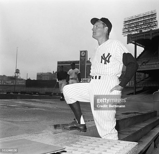 New York Yankees manager Ralph Houk at Yankee Stadium the day before the Yankees' season opener.