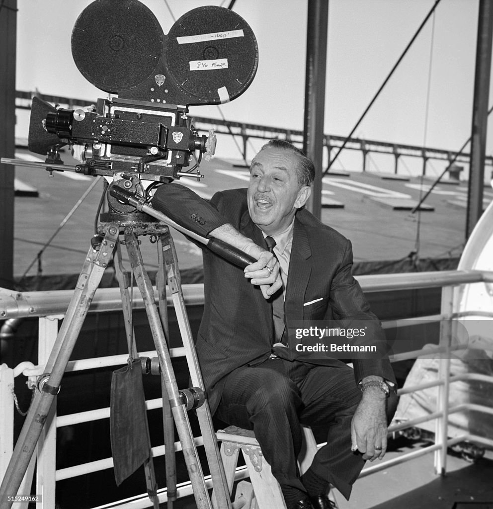 Animator Walt Disney with Movie Camera