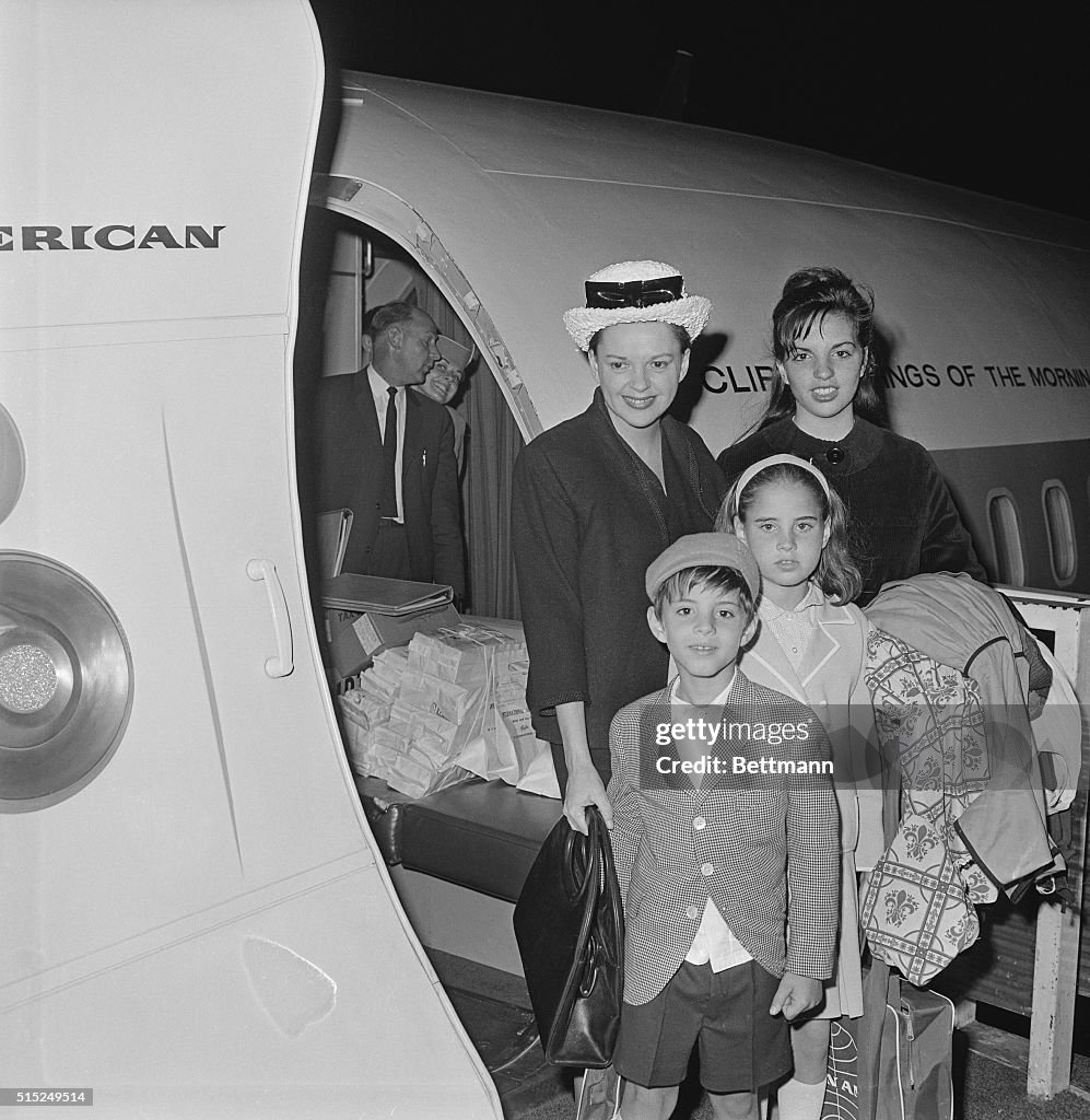 Judy Garland with Her Children at Airplane