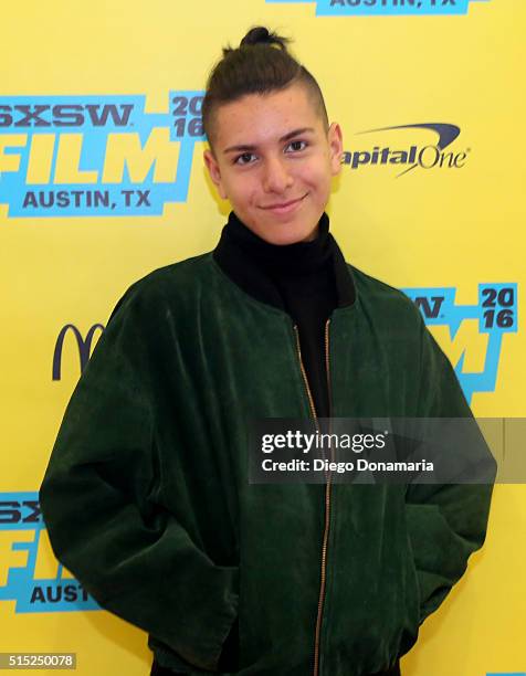 Actor Anthony Quintal attends the premiere of "Miss Stevens" during the 2016 SXSW Music, Film + Interactive Festival at Vimeo on March 12, 2016 in...