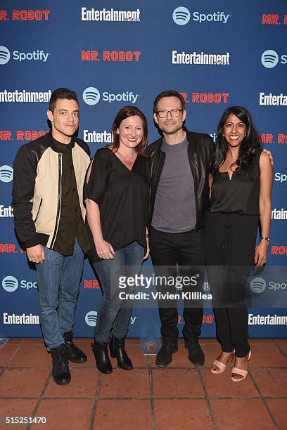 Actor Rami Malek, Publisher of Entertainment Weekly Ellie Duque, actor Christian Slater and Deputy Editor of Entertainment Weekly Meeta Agrawal...