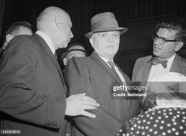 Cus D'Amato , manager of former heavyweight champion Floyd Patterson, arrive within minutes of each other at the District Attorney's office in his...