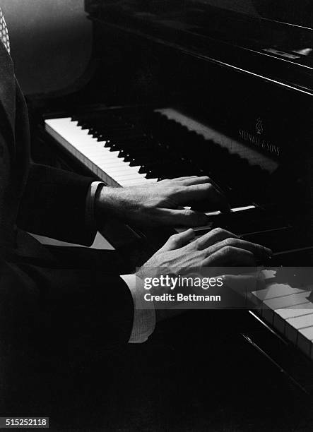 The hands of George Gershwin, , is shown here. He was an American composer and pianist.