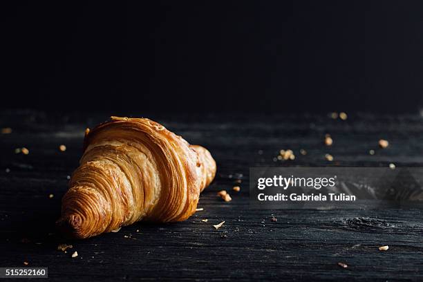croissant, freshly baked pastry. - pain au chocolat stock pictures, royalty-free photos & images