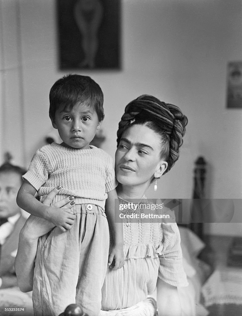 Painter Frida Kahlo with a Little Boy