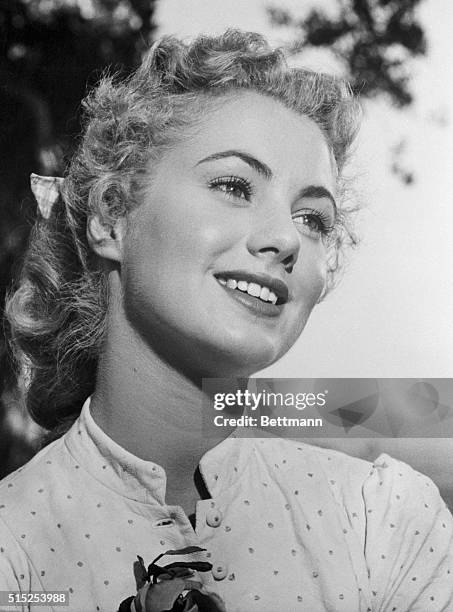 Shirley Jones, who plays the part of Laurey in the film version of Oklahoma.