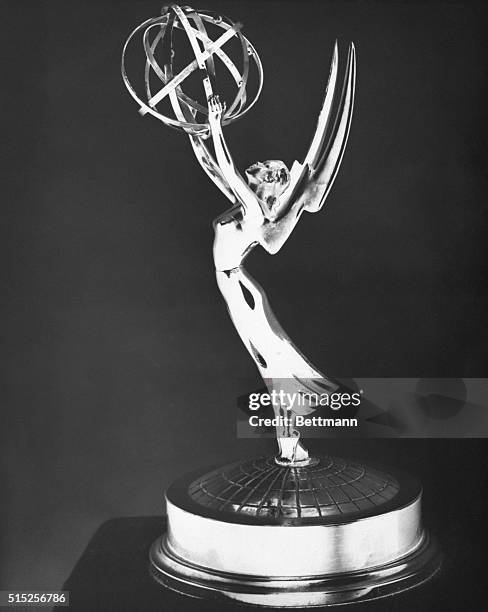 This is the "Emmy" statuette, to be awarded to winner's in 34 national categories by the Academy of Television Arts and Sciences at its annual 1954...