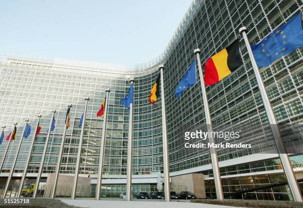 The Berlaymont building, the headquarters for the European Commission, is unveiled October 21, 2004 in Brussels, Belgium. Berlaymont, originally...