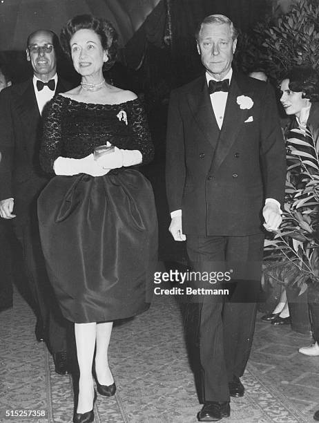 Paris, France: Duke And Duchess At Lido Club. The Duke and Duchess of Windsor as they arrive at the Lido Club in Paris on the eve of the anniversary...