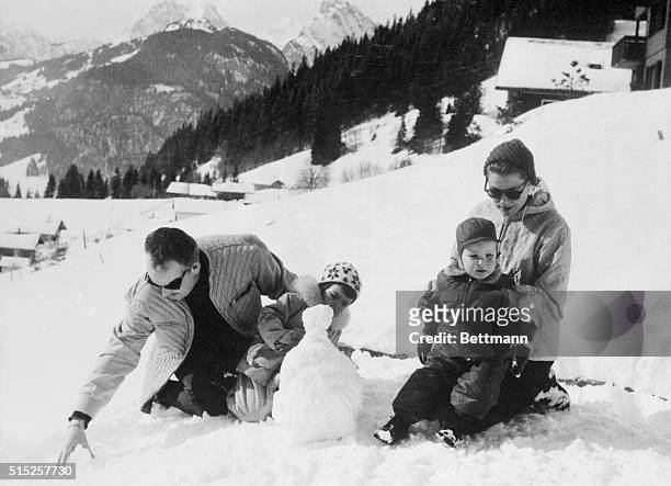 Royal family out in cold. Schonried, Switzerland: Taking a winter vacation at this ski resort like many other tourists, Prince Rainier and Princess...