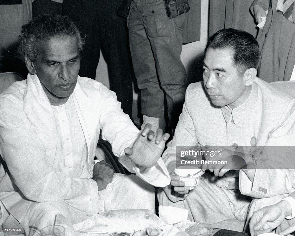 V. K. Krishna Menon and Chou En Lai Conversing