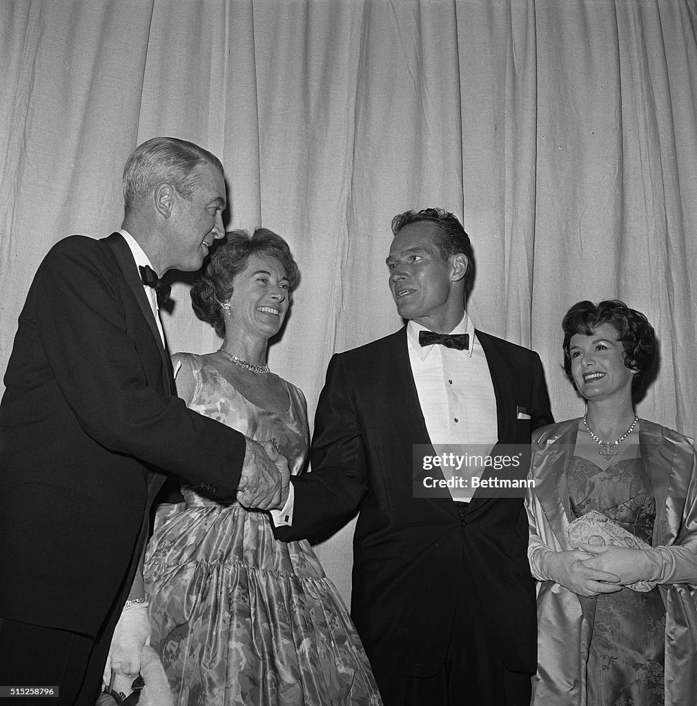 James Stewart Shaking Hands with Charlton Heston