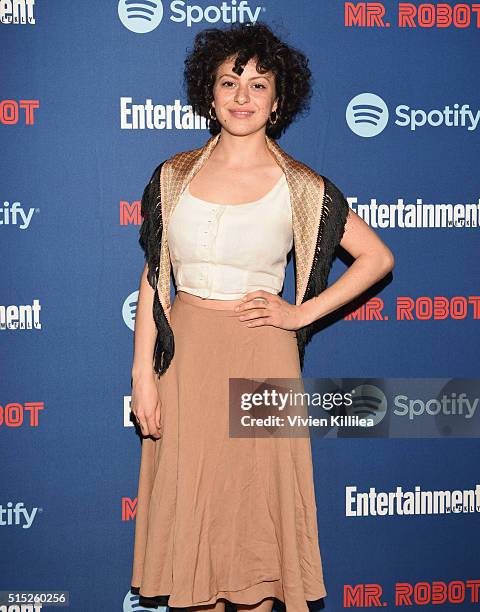 Actress Alia Shawkat attends a dinner hosted by Entertainment Weekly celebrating Mr. Robot at the Spotify House in Austin, TX during SXSW on March...