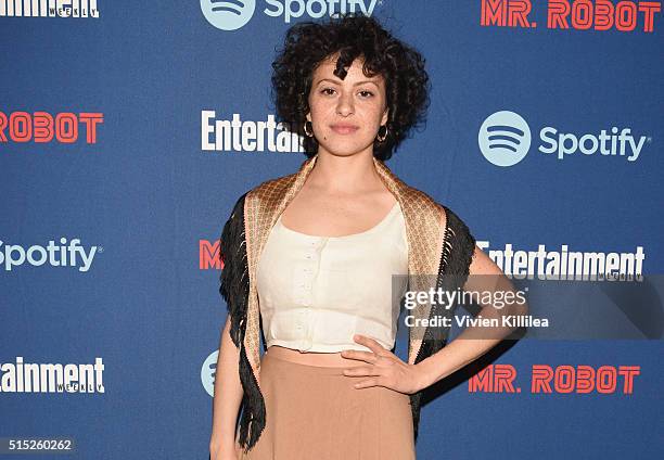 Actress Alia Shawkat attends a dinner hosted by Entertainment Weekly celebrating Mr. Robot at the Spotify House in Austin, TX during SXSW on March...