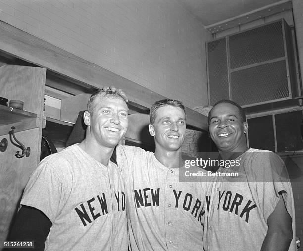 Mickey Mantle , the Yankee outfielder, hit his 34th home run in 11th inning of 2nd game of Cleveland-Indians, and New York Yankees twin bill here, to...