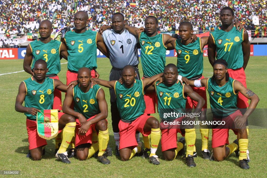 The Cameroonese national soccer team poses 10 Febr