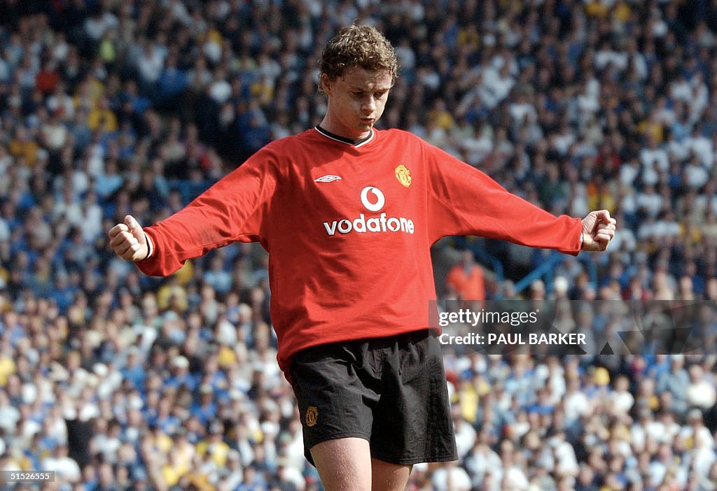 Manchester United player Ole Gunnar Solskjaer cele