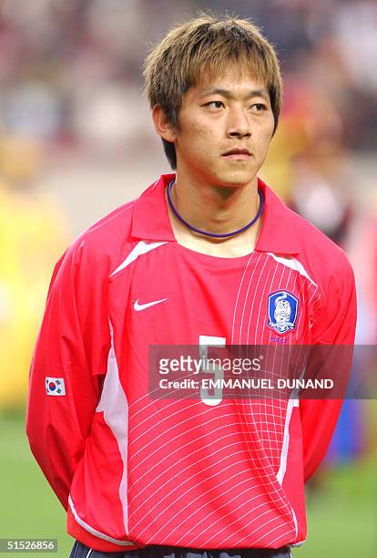 Portrait of South Korean national soccer team player Kim Nam-il taken before a friendly match against Costa Rica 20 April 2002 in Daegu. South Korea...