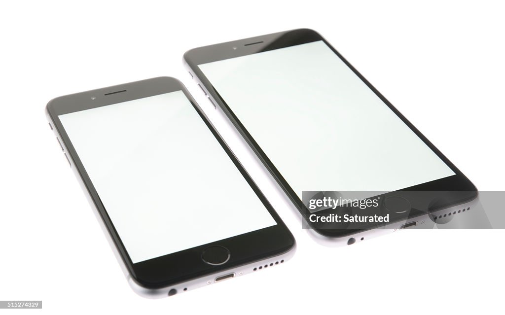 IPhone 6 and iPhone 6 Plus pantallas mostrando blanco