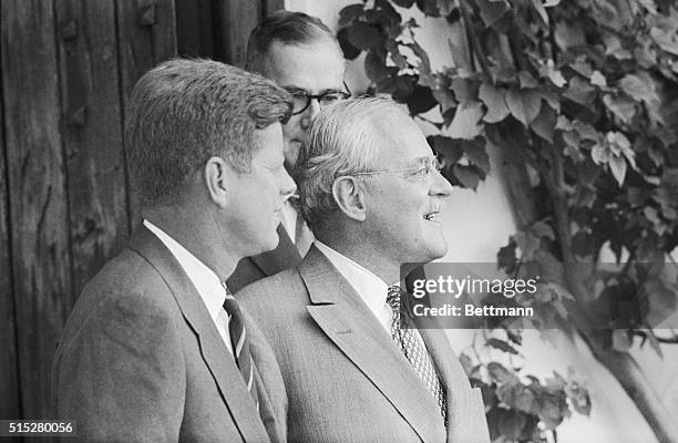 Allen Dulles director of the CIA paid a morning-long visit with the President-Elect, Senator John F. Kennedy at the Kennedy Palm Beach home.