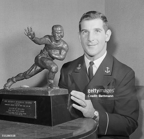 Joe Bellino, halfback for Navy, was awarded the Heisman Trophy in 1960.
