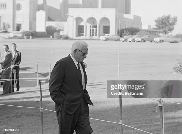 Glendale, Calif.: Actor Spencer Tracy arrives at the Church of the Recess