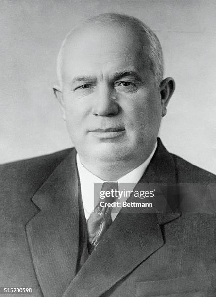 Heads Russia's Communist Party. Moscow, USSR: Here's a recent photo of Nikita S. Khrushchev, first secretary of the Communist Party's central...