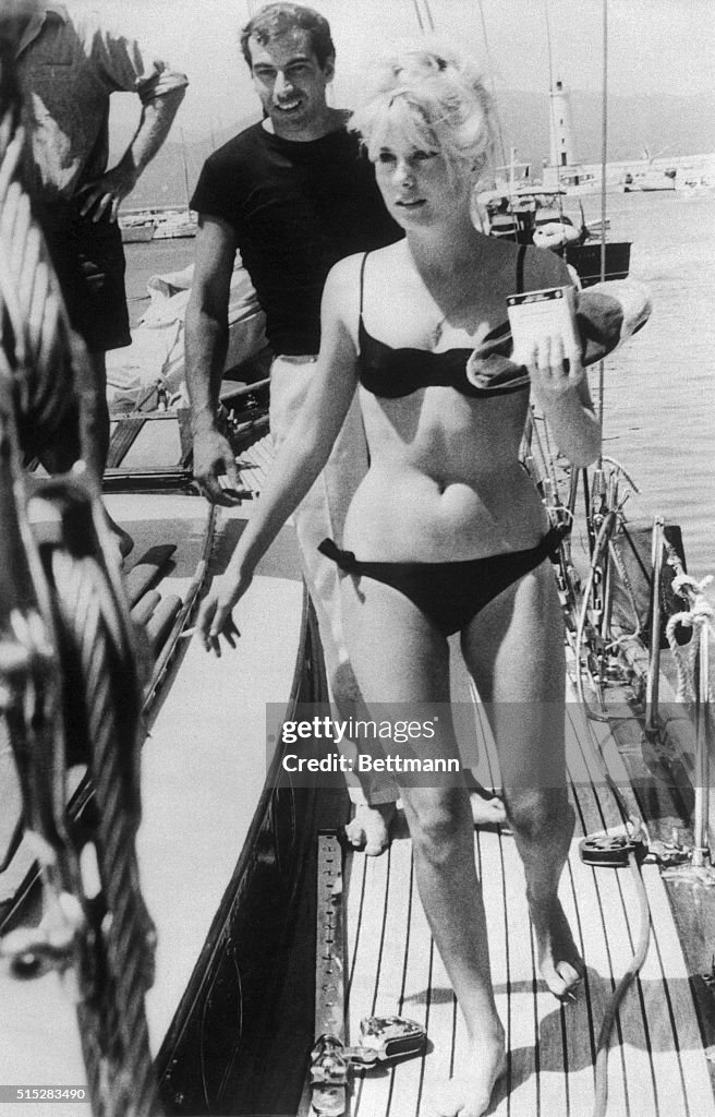 Actress Catherine Deneuve in Bikini