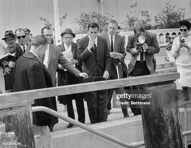 San Francisco, California: The last prisoner walks down the ramp of boat landing at Alcatraz federal prison in San Francisco Bay as the federal...