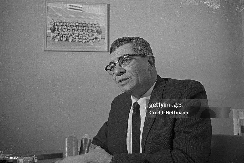 Coach Vince Lombardi Being Interviewed