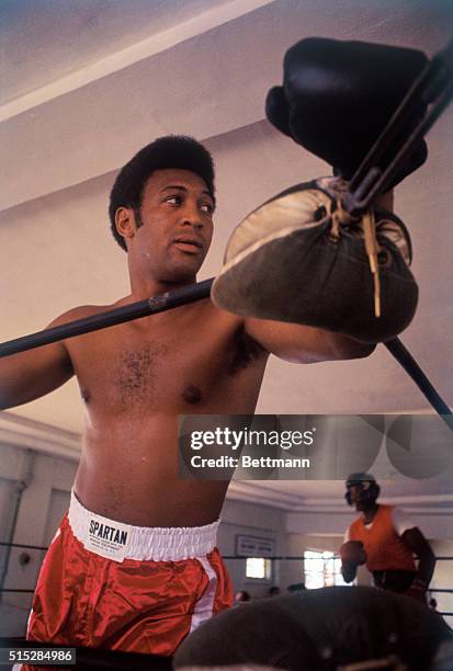 Miami Beach, Fla.: WBA heavyweight champion Jimmy Ellis is shown here in a pose. Ellis is in training for the September 17th bout with England's...