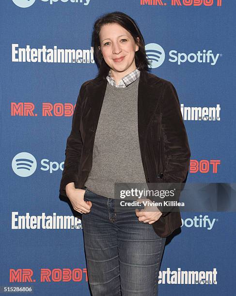 Producer Elisa Pugliese attends a dinner hosted by Entertainment Weekly celebrating Mr. Robot at the Spotify House in Austin, TX during SXSW on March...