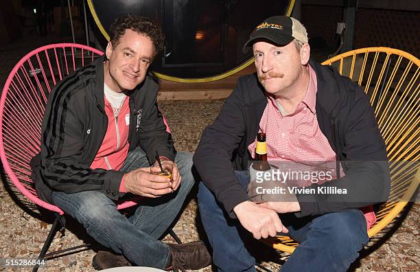 Actors Matt Besser and Matt Walsh attend a dinner hosted by Entertainment Weekly celebrating Mr. Robot at the Spotify House in Austin, TX during SXSW...