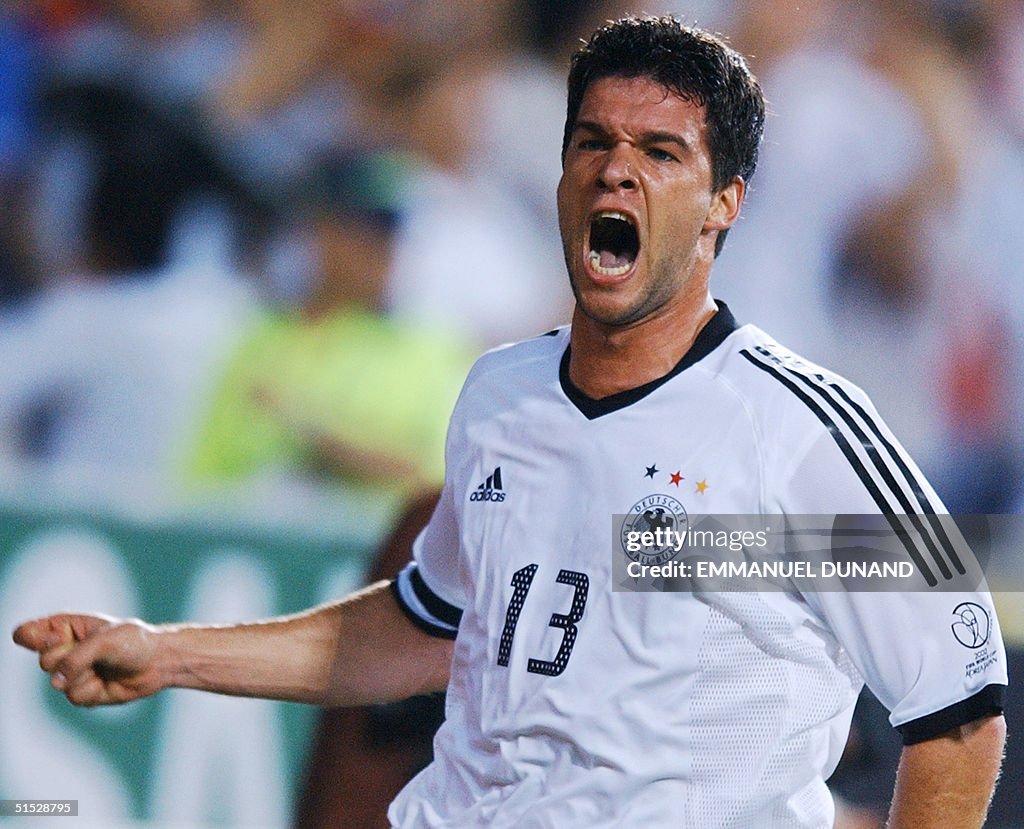 Germany's Michael Ballack celebrates his 39th minu