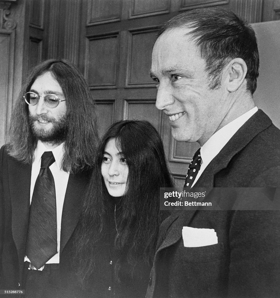 Musician Lennon and Ono with Prime Minister Trudeau