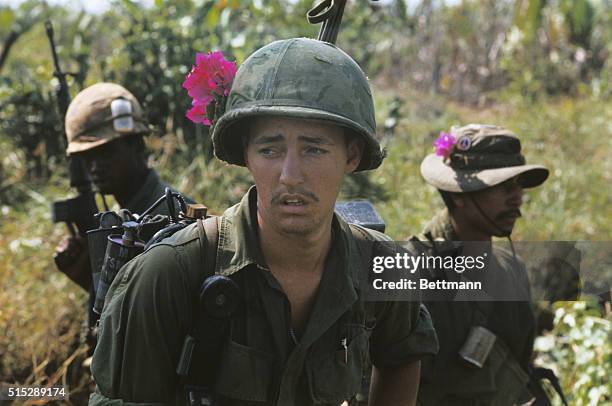 S of the U.S. Ninth Infantry, 3rd Battalion, air-mobile unit carry out routine delta operation here January 23rd. The area is southwest of Saigon...