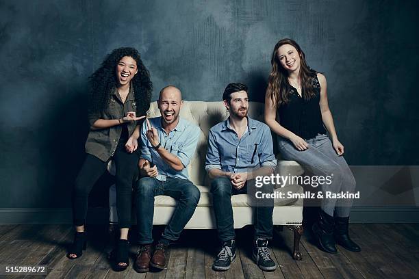 Actress Gabrielle Elyse, writer/directors Benji Kleiman, Stephen Cedars and actress Mary Nepi of 'Snatchers' are photographed in the Getty Images...