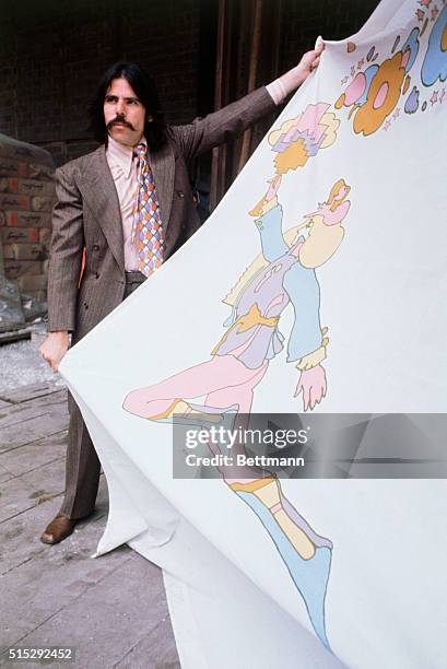 New York, New York: Artist Peter Max displays some of his work on a New York street.