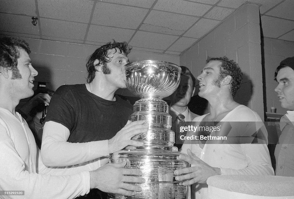 Phil Esposito Kissing Stanley Cup