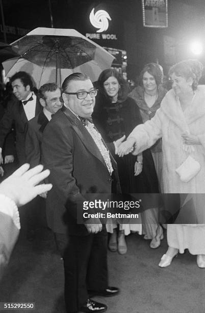 Author Mario Puzo at the premier of the movie "The Godfather".