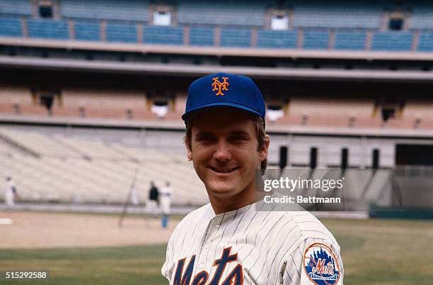 New York, New York. Head and shoulders portrait of Mets' pitcher Frank "Tug" McGraw at Shea Stadium, wearing his uniform.