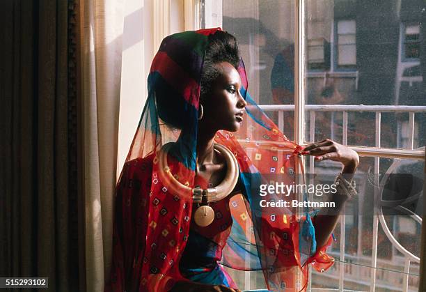 New York's newest fashion face, model Iman , a 20-year-old, 5-10, regally striking Somali tribeswoman, launches her modeling career at a press...