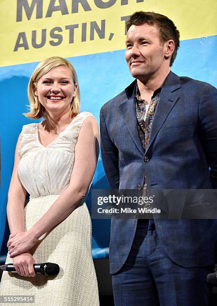 Actors Kirsten Dunst and Joel Edgerton attend the screening of "Midnight Special" during the 2016 SXSW Music, Film + Interactive Festival at...